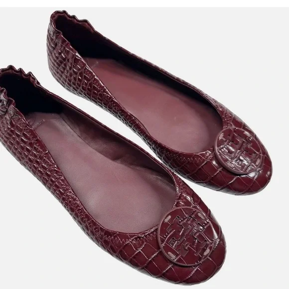 Tory Burch Burgundy Ballet Flats - Picture 3 of 15